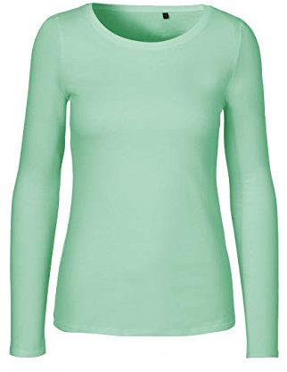 Green Cat women's long-sleeved shirt, 100% organic cotton. Fairtrade, Oeko-Tex and Ecolabel certified, textile color: mint, size: S