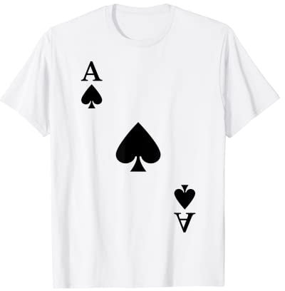 Spielkarte Pik Ass Poker Kartenspiel Karneval Kostüm T-Shirt