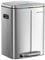 SONGMICS 40 L Mülleimer mit 2 Fächern, 2 x 20 L, Abfalleimer, Treteimer aus Metall, Inneneimer aus Kunststoff, mit Klappdeckel und Griffen, Softclose, luftdicht, silbern LTB40NL