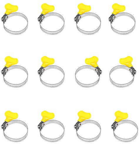 Sinzau 25-38mm Schlauchschellen, Edelstahl Schlauchklemme zur Schlauchbefestigung, Griff Design, 12 Stück