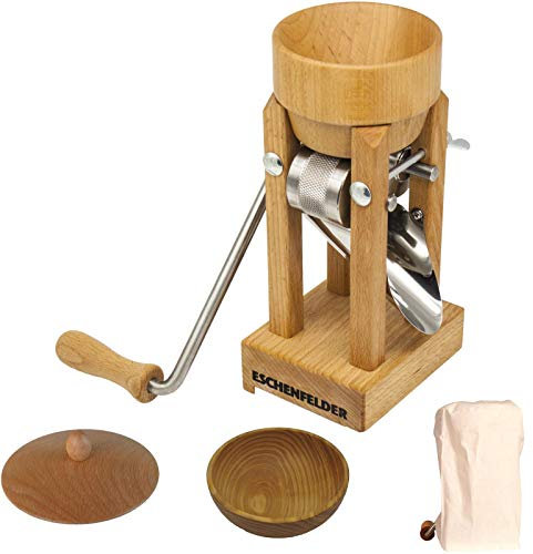 ESCHENFELDER Flockenquetsche Komplett-Set HOLZ (Holzschale, Deckel und Abdeckung)