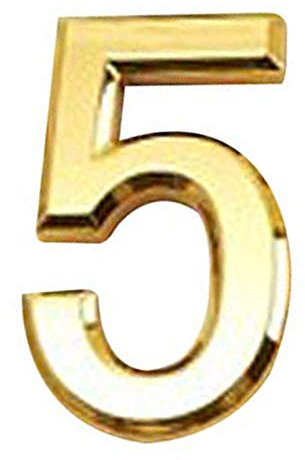 Pilang Zxxin-Hausnummer, 0-9 Zimmer House, Gold 5 cm Digitales Hausnummer, Galvanotechnik Kunststoff, Zeichen Startseite Garage Türbeschläge, Stark und langlebig (Color : 5, Height : Golden)