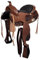 A&M Reitsport Baumloser Westernsattel Zuni braun aus Büffelleder, wechselbares Kopfeisen, Größe:16 Zoll