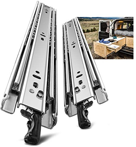 AOLSHENG schubladenschiene vollauszug 650 mm,Schwere schubladenführungen mit Schloss 68 kg Ladekapazität, 1 Paar (2 Stück)