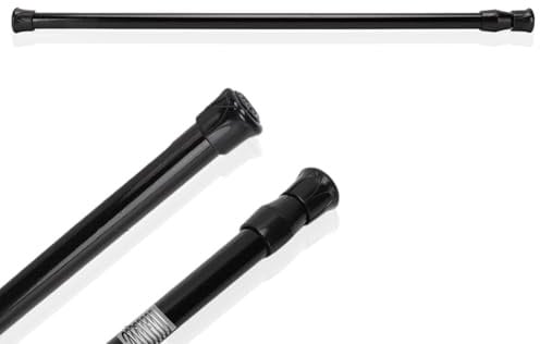 40-70cm Teleskopstange Vorhang,Duschstange Ohne Bohren Schwarz Klemm Gardinenstange Duschvorhang Stangen Telescopic Wardrobe Tail Tension Rod Kleiderstange Teleskop Katzennetz Spannstange in 13mm