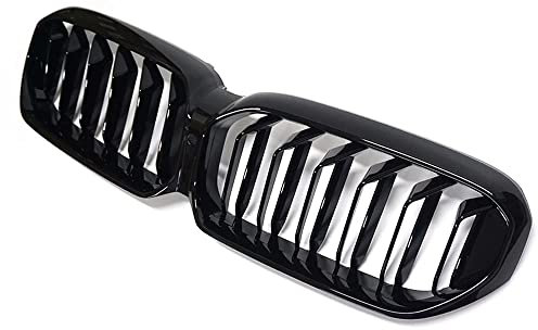 Auto Nieren Kühlergrill für BMW 5 Series G30 G38 G31 F90 M5 LCI 20-22, Doppelsteg Sport Front Grill Frontheizkörpergrille Stoßstangengitter Schwarz Ersatz Gitter Nierengrill Staugrill Gittereinsätze