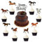 MOSNOW Pferde Cake Topper Horse Kindergeburtstag Tortendeko Pferd Cupcake Dekoration 8 Arten Kuchendeckel mit 1 Schwarz Glitter Happy Birthday Kuchendeko Tortenstecker Geburtstag