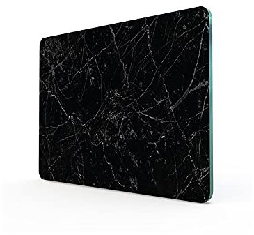 DESTALYA Tabla de cortar de cristal templado, resistente al calor y a los golpes, bandeja decorativa para cocina, color negro