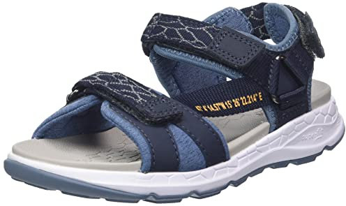 Superfit Jungen Criss Cross Sandale, Blau Orange 8010, 37 EU