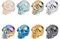 nbeads 8 Stück Mini Glas Halloween Schädel, 18.5x21.5 mm 8 Farben kleine Glas Skelett Statue Sortierte Kristallschädel Skulptur Schädel Perlen Charme Deko Für Zuhause Tisch Party Display Ornamente
