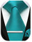 HISDERN Herren Krawatte Hochzeit Blaugrün Krawatten Taschentuch krawattenklammer Set Elegant Klassisch Krawatte & Einstecktuch Set