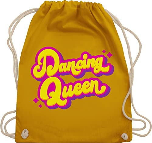 Turnbeutel Rucksack - Vintage Retro - Dancing Queen - Tänzerin Geschenk Tanzliebhaber - Unisize - Senfgelb - turnen tasche turn beutel sport beuteltasche kordel stoff geschenkbeutel taschen