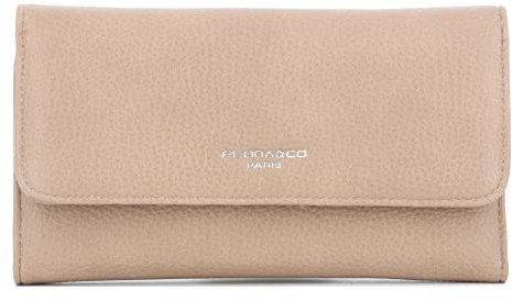 flora & co Portefeuille Femme Tout-en-Un Rabat - Porte-chéquier avec Porte-Cartes et Monnaie 3 en 1 - Compagnon 3 Volets Grande Capacité Fourre-Tout - Classique - Similicuir Souple - Taupe