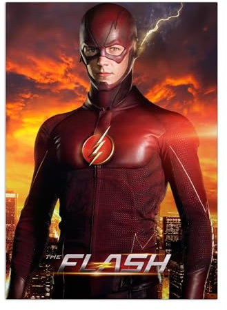Displate - Poster aus Metall - Einfache Montage ohne Bohren - DC Comics - Flash TV Series - Flash Portrait - Größe M - 32x45cm Matt