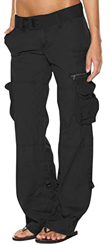 2023 Pantalon Cargo Femme Taille Haute Grandes Tailles Baggy Pantalon Multi-Poche Élastiquée Straight Trousers Y2K Pants Streetwear Casual Travail Sport Jogging Randonnée Coupe Droite Pants