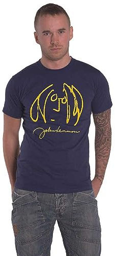John Lennon T Shirt Self Portrait Official Unisex Navy Blue L