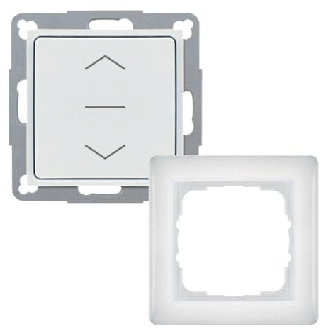 Wippschalter Rollladenschalter mit Mittelstellung und Rastfunktion incl. Gira Standard 55 Einzelrahmen