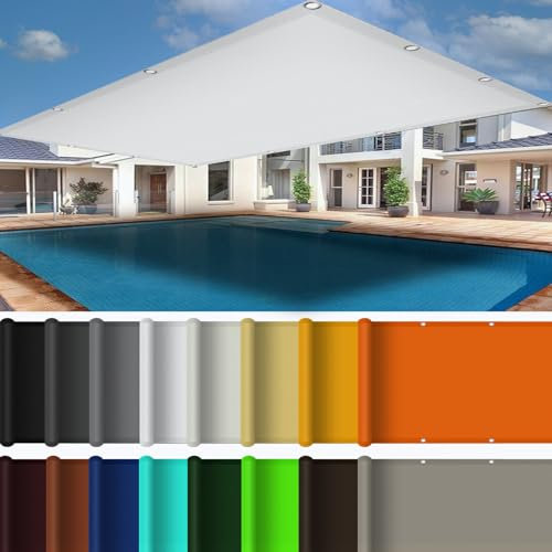 Sonnensegel Rechteckig Quadrat 4 x 9 m 98% UV Schutz Sonnensegel Terrassenüberdachung mit Ösen für Garten Balkon Terrasse Camping, Weiß
