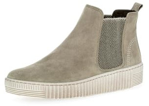 Gabor Stiefeletten Damen - Chelsea Boots Stiefel Damen Schmaler Schaft - Kalt gefüttert, Sportliche Sohle, Wechselfußbett - Salbei 10