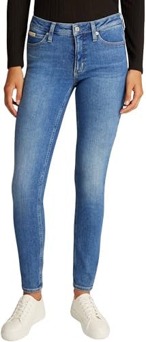 Calvin Klein Damen Jeans Hose Mid Rise Skinny Fit, Blau (Denim Medium), 30W/27L