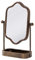 HuiDao Vintage Table Make Up Mirror, Vanity Mirror with Tray, Metal Dressing Mirror with Stand, 360° Swivel, for Desktop, Bedroom, Bathroom, Living Room, Dresser, Bronze