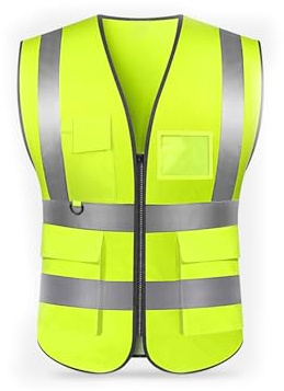 GOIEHIR 2XL Warnweste Hohe, Reflektierende Sicherheitsweste, Cloth-warnschutzweste, Fahrradweste mit reflektorstreifen, Reißverschluss