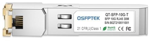 QSFPTEK Newest 10GBASE-T SFP+ RJ45 Transceiver up to 30m, 10G SFP+ to RJ45 Copper Mini-GBIC Modul with RTL8261N Chip für Cisco SFP-10G-T-S, Ubiquiti UF-RJ45-10G, D-Link, Supermicro andere Schalter