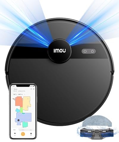 Imou RV1L Staubsauger Roboter 2 in 1 Saugroboter mit Wischfunktion, Auto-Aufladen 4500 Pa,App, Lidar-Navigation, Hinderniserkennung