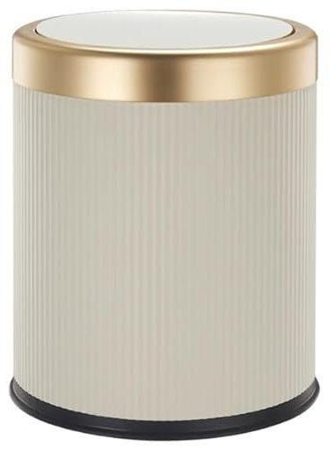 KITCHEN MOVE Cubo de basura Push de plástico 8L GLINT blanco y dorado