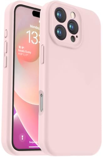 Vooii Compatible with iPhone 16 Pro Max Case, Liquid Silicone Upgrade [Camera Protection] [Fit for Battery Charger Cases] Shockproof Phone Case for iPhone 16 Pro Max 6.9 inch - Chalk Pink