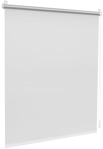 Rollo für Fenster Ohne Bohren 110 x 70 cm Hitzeschutz Und Sichtschutz, Fenster Verdunklungsstoff Jalousie Faltrollo Flexibler Seitenzug Easyfix Rollo für Fenster & Tür, Weiß