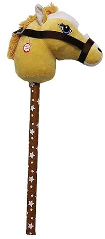 Steckenpferd mit Soundeffekten, lustige Wieher- und Galoppgeräusche, Steckenpferd, Reitspielzeug, Steckenpferd auf einem für Kinder, Light Brown A