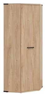 BLACK RED WHITE Eckschrank Lara 75x75 cm Esche Belarus beige, geräuschloses sanftes Schließen, Möbelplatte, ohne Spiegel, 1 Tür, 197,5 cm hoch