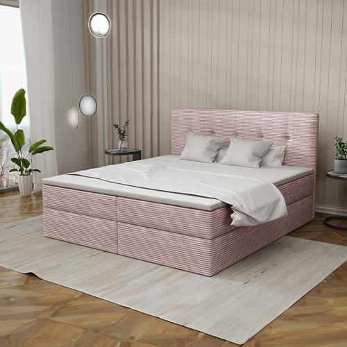 Imebel Boxspringbett 120x200 mit Bettkasten - Bett mit Matratze und 2 Bettkästen - Schlafzimmerbett mit Topper - Bequemes und Elegantes Doppelbett für das Schlafzimmer