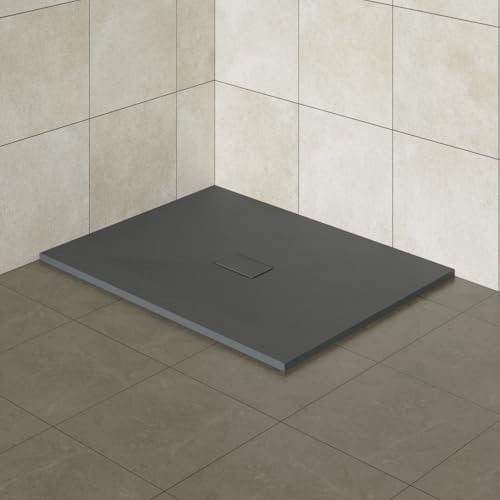 Aquariss 1400x1000mm SMC Anti Slip Shower Base Tray Rectangular for Shower Enclosure Anthracite