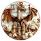 CHGCRAFT 3D Drachen Wanduhr Burg Nicht Tickende Uhr 12 Zoll Runde Dekorative Wanduhr Gedruckte Uhr für Home Office Dekoration