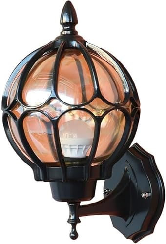 Wandlaterne für den Außenbereich, bronzefarbene/Schwarze Kugelleuchte für Veranda, Haustür, Terrasse, Bauernhaus, wasserdichte Wandhalterung, E26/E27-Glühbirne, max. 60 W