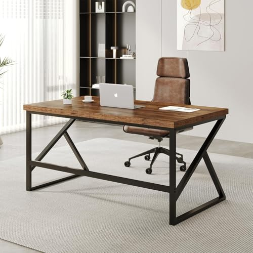 HSH Schreibtisch Computertisch PC Tisch Bürotisch Rustikales Braun 140 cm | Bürotisch Gaming Schreibtisch 140x80 Holz Computer Desk PC Tisch