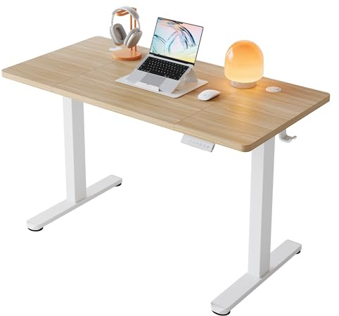 HUANUO Höhenverstellbarer Schreibtisch 120 x 60 cm, 4 Speicherhöheneinstellungen, Elektrischer Schreibtisch für Home Office & Computer-Arbeitsplatz
