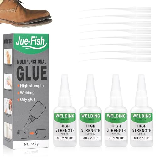 200 g Öliger Welding Kleber, Sekundenkleber Extra Stark, Schuhsohlenkleber, Superkleber Extra Stark für Alles, Universalkleber für Leder Kunststoff Metal (4 * 50 g)