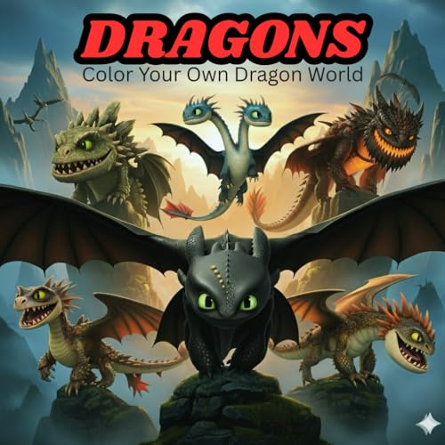 DRAGONS: color your own dragon world
