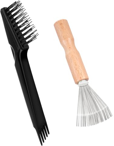 2 Pcs Hair Brush Cleaning Tool Mini Comb Cleaner Rake Metal Wires Hair Remover Tool for Home and Salon Use