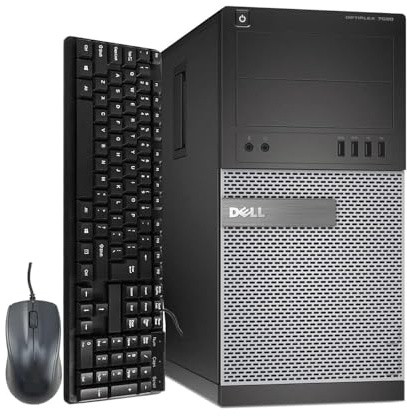 Dell Optiplex 9010 Mini ordinateur de bureau tour Intel Core i7-3770, 8 Go de RAM, disque dur 500 Go, WiFi, Bluetooth, clavier QWERTY américain, Windows 11 Pro (reconditionné)