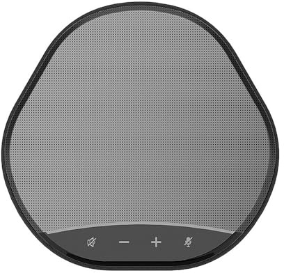 Altoparlante microfono per conferenza WXCHISU, design 2 in 1, acquisizione vocale a 360°, cancellazione del rumore AI, controllo volume touch, disattivazione audio con un per