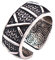 Herren Schwarz 999 Sterling Silber Buchstaben X Ring Verstellbar