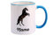 Striefchen® Tasse mit Pferd bedruckt und deinem Wunschnamen schwarzer Hengst