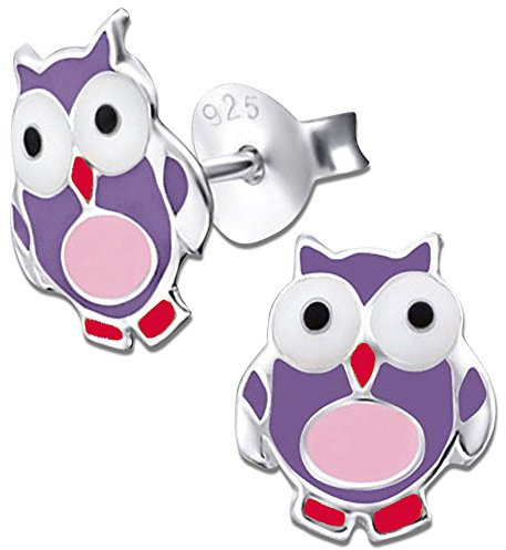 Damen Mädchen Ohrstecker 925 Sterling Silber Kinder Ohrringe Baby Eule Nr.49