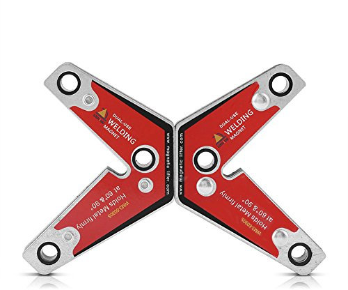 Keenso Magnet Schweißwinkel, 2stk Schweißen Ecke Magnet Halter Dual Grad 60 & 90 Grad Schweißen Magnetischer Halter Industrielles Schweißen