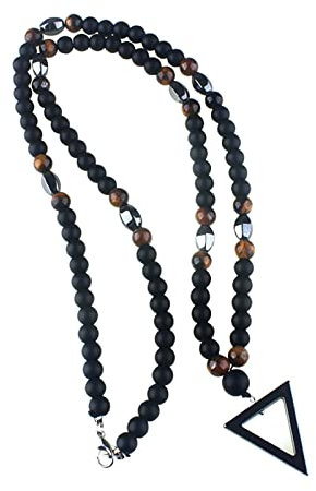 Left Girl Collana pendente Shizhu Uomini Neri del Triangolo di Ematite Collana collana uomo Pendente Bigiotteria 60Cm