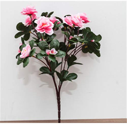 Baisheng Künstliche Blumen Rhododendron simsii Planch Weihnachten Braut Hochzeit Blumenstrauß für Haus Gartenparty Blumenschmuck(9 Bündel-Rosa)
